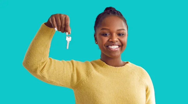 Woman holding keys